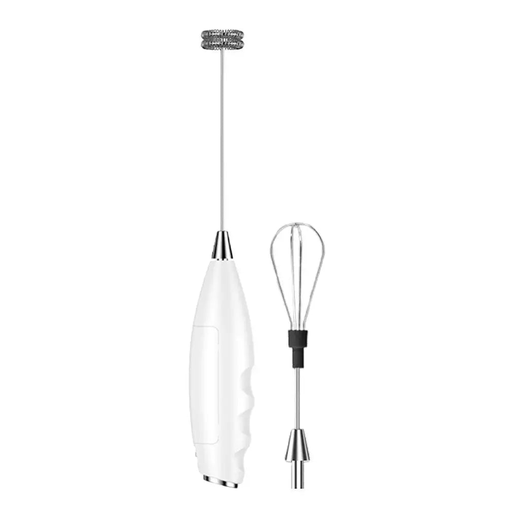 Electric Milk Frother Battery-Powered Handheld Foamer Coffee Cream
