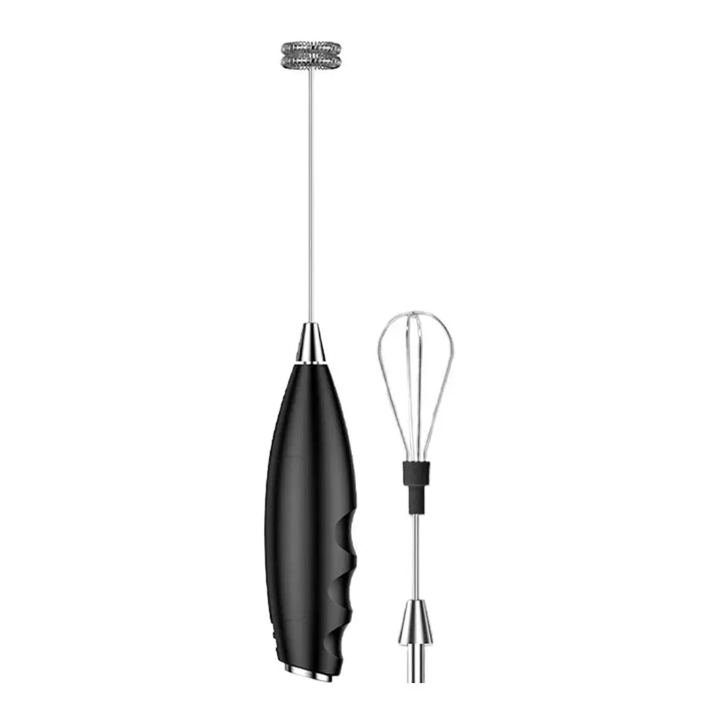 Electric Milk Frother Battery-Powered Handheld Foamer Coffee Cream