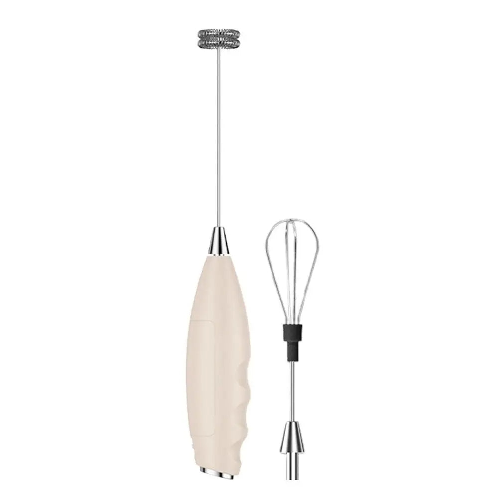Electric Milk Frother Battery-Powered Handheld Foamer Coffee Cream
