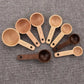 Wooden Measuring Spoon Beech Walnut Material 7.5-45ML Non-Toxic Portable Kitchen Tool for Daily Cooking Baking DIY Dessert