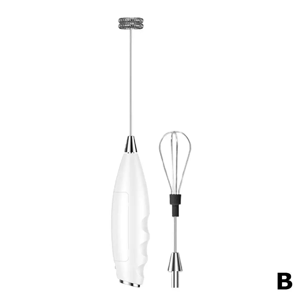 Electric Milk Frother Battery-Powered Handheld Foamer Coffee Cream