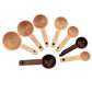 Wooden Measuring Spoon Beech Walnut Material 7.5-45ML Non-Toxic Portable Kitchen Tool for Daily Cooking Baking DIY Dessert