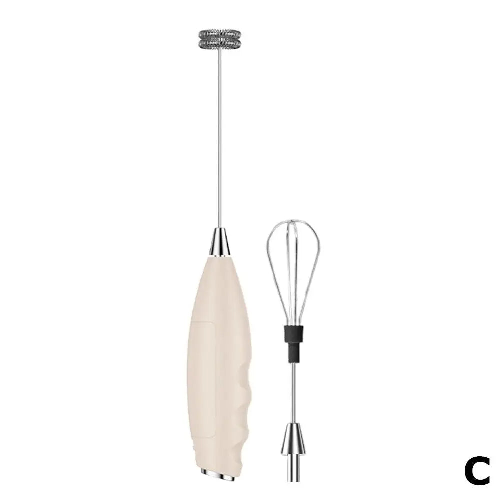 Electric Milk Frother Battery-Powered Handheld Foamer Coffee Cream