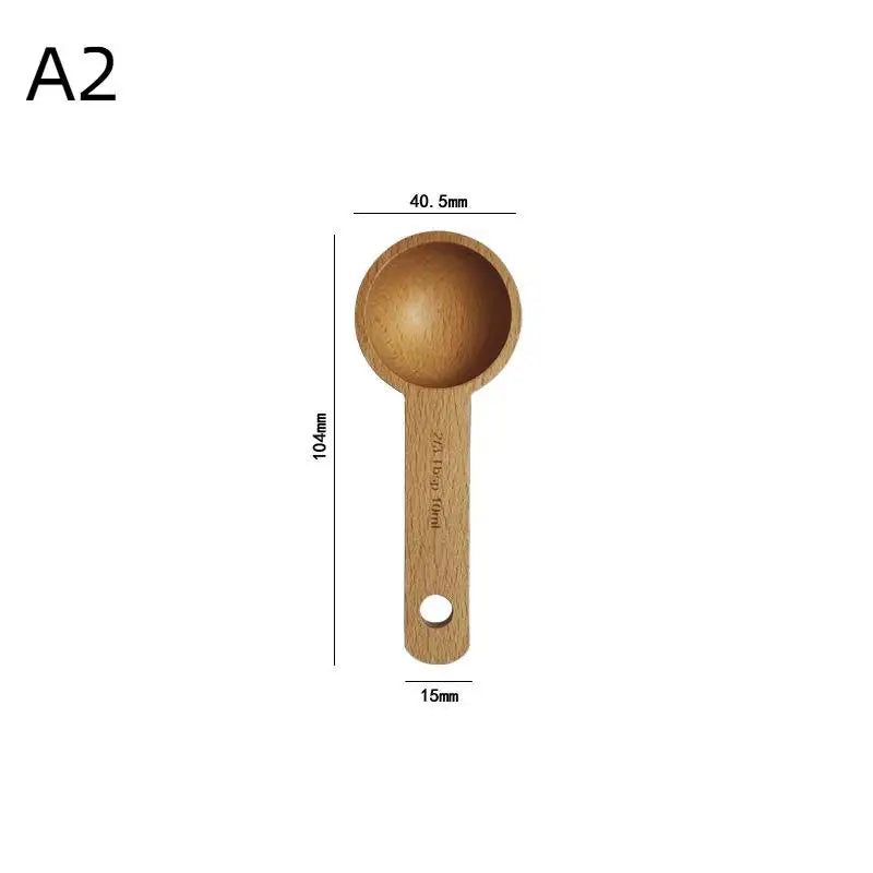 Wooden Measuring Spoon Beech Walnut Material 7.5-45ML Non-Toxic Portable Kitchen Tool for Daily Cooking Baking DIY Dessert
