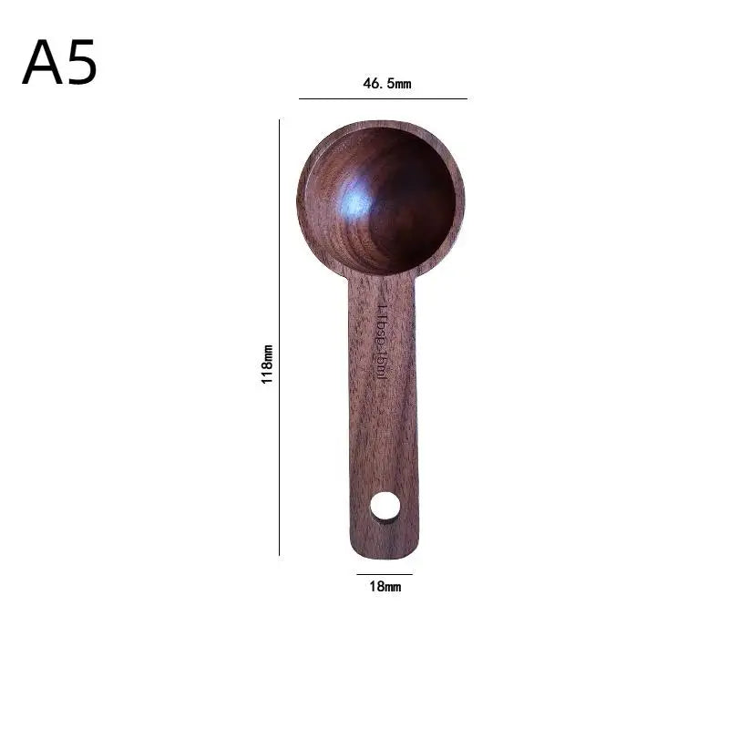 Wooden Measuring Spoon Beech Walnut Material 7.5-45ML Non-Toxic Portable Kitchen Tool for Daily Cooking Baking DIY Dessert