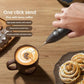 Electric Milk Frother Battery-Powered Handheld Foamer Coffee Cream